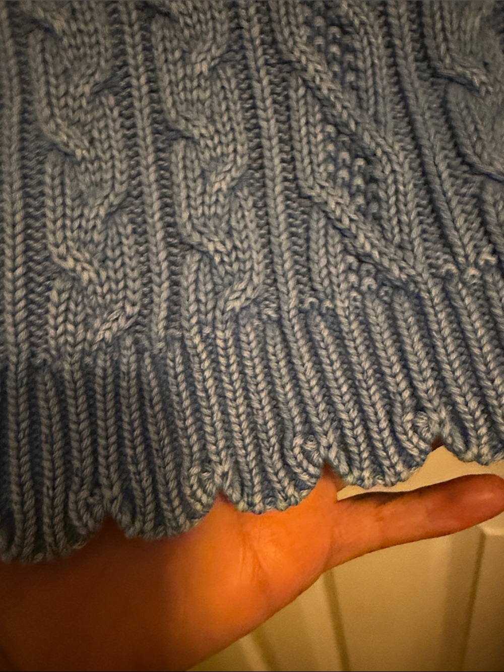 Crop Cable-Knit Sleeveless Sweater Vest in Light Blue by Free Assembly - Picture 6 of 8